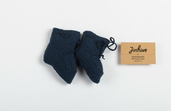 Navy Hand-knitted kids socks