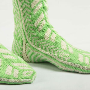 Green-beige Handmade Socks