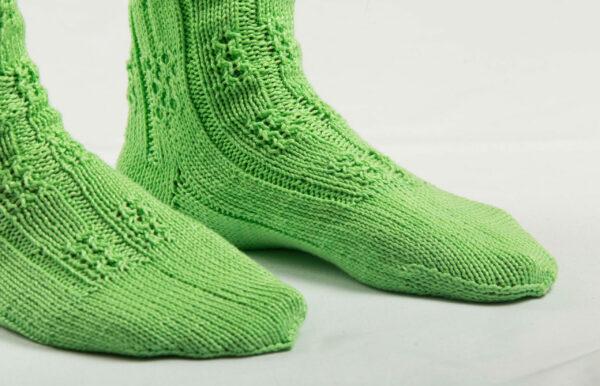 Bright Green Handmade Sock