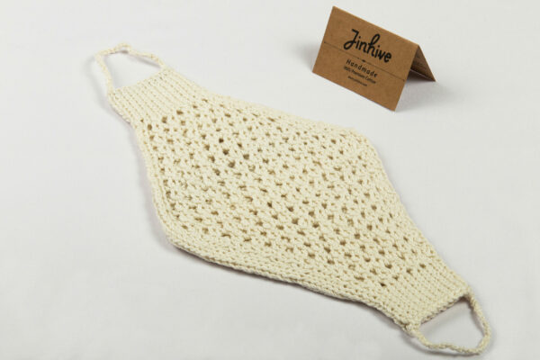 Luf, Washcloth, Patterned, with Handles, Hand-knit Premium Cotton